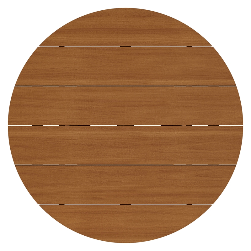 Lane 39 Inch Round Outdoor Teak Wood Coffee Table in Natural