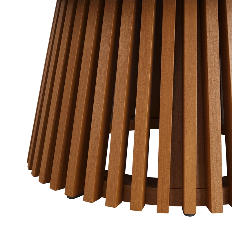 Lane 39 Inch Round Outdoor Teak Wood Coffee Table in Natural