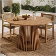 Lane 47 Inch Round Outdoor Teak Wood Dining Table in Natural