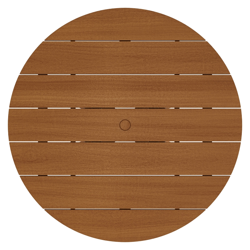 Lane 47 Inch Round Outdoor Teak Wood Dining Table in Natural