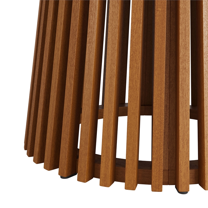 Lane 47 Inch Round Outdoor Teak Wood Dining Table in Natural