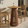 Lane 31 Inch Round Outdoor Teak Wood Bar Table in Natural