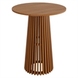 Lane 31 Inch Round Outdoor Teak Wood Bar Table in Natural