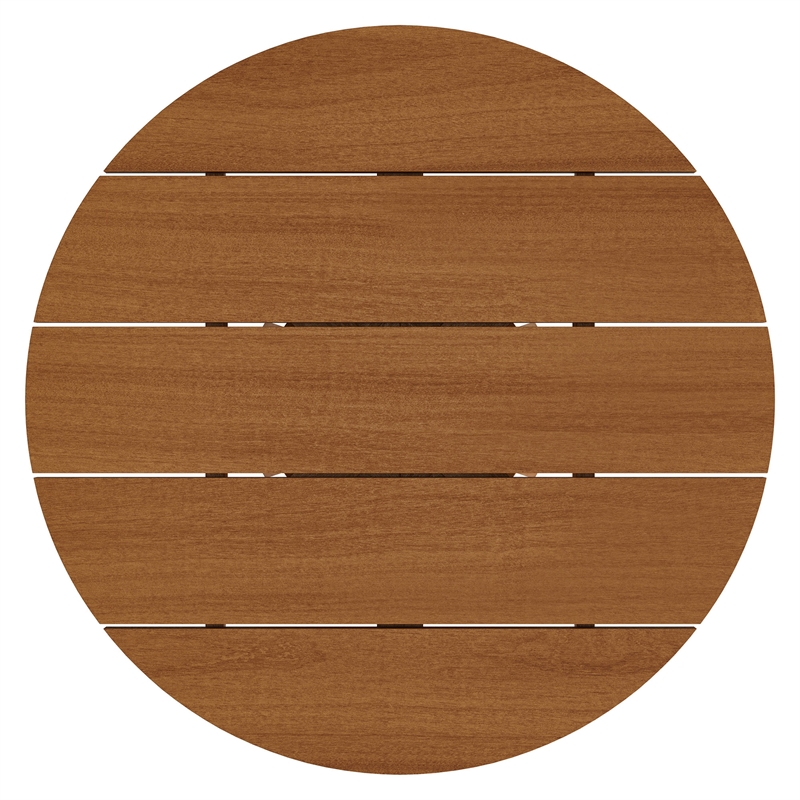 Lane 31 Inch Round Outdoor Teak Wood Bar Table in Natural