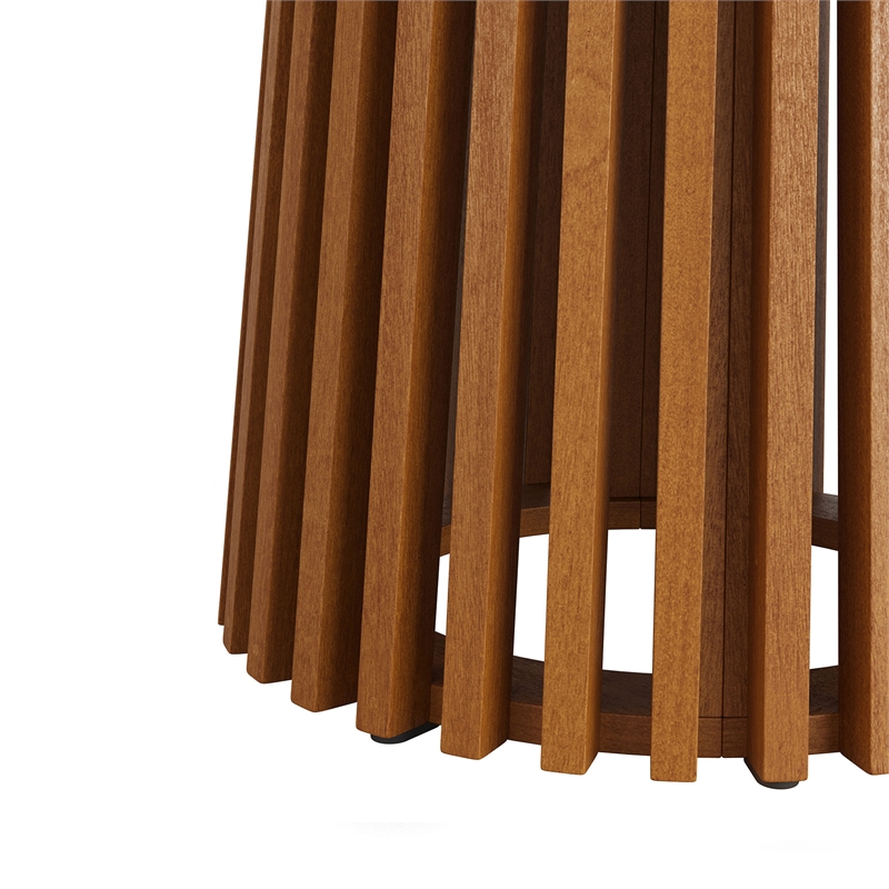 Lane 31 Inch Round Outdoor Teak Wood Bar Table in Natural