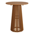 Lane 31 Inch Round Outdoor Teak Wood Bar Table in Natural