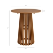 Lane 35 Inch Round Outdoor Teak Wood Bar Table in Natural