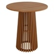 Lane 35 Inch Round Outdoor Teak Wood Bar Table in Natural