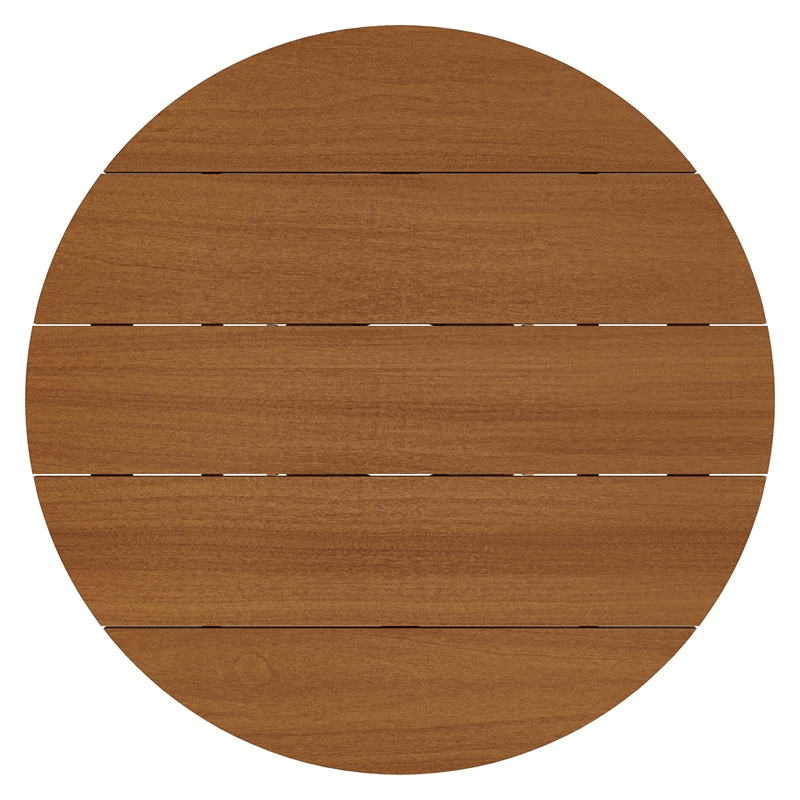 Lane 35 Inch Round Outdoor Teak Wood Bar Table in Natural