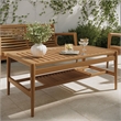 Hayden 46 Inch Outdoor Teak Wood Coffee Table in Natural