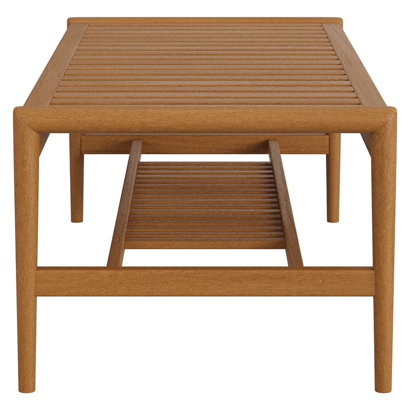 Hayden 46 Inch Outdoor Teak Wood Coffee Table in Natural