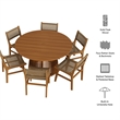 Rowe 7-Piece Outdoor Teak Wood Dining Set in Natural