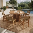 Rowe 7-Piece Outdoor Teak Wood Dining Set in Natural