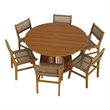 Rowe 7-Piece Outdoor Teak Wood Dining Set in Natural