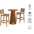 Rowe 3-Piece Outdoor Teak Wood Bar Set in Natural