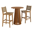 Rowe 3-Piece Outdoor Teak Wood Bar Set in Natural