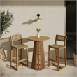 Reed 3-Piece Outdoor Teak Wood Bar Set in Natural