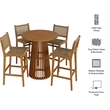 Rowe 5-Piece Outdoor Teak Wood Bar Set in Natural