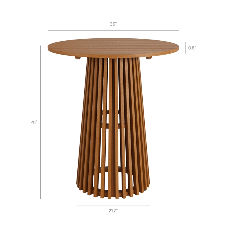 Rowe 5-Piece Outdoor Teak Wood Bar Set in Natural