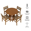 Rowe 5-Piece Outdoor Teak Wood Dining Set in Natural