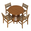 Rowe 5-Piece Outdoor Teak Wood Dining Set in Natural