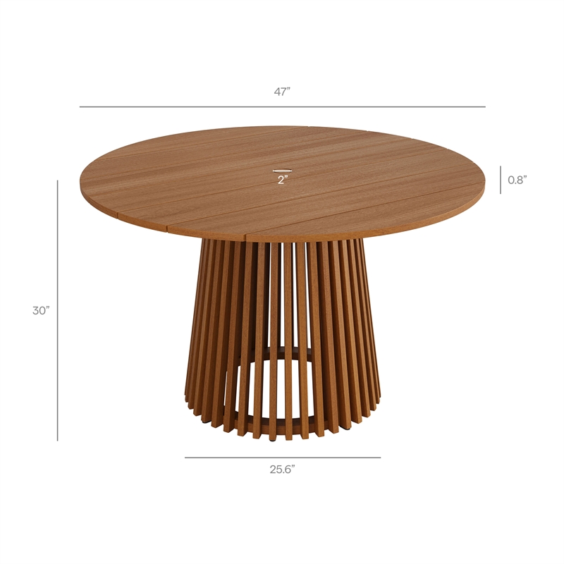 Rowe 5-Piece Outdoor Teak Wood Dining Set in Natural