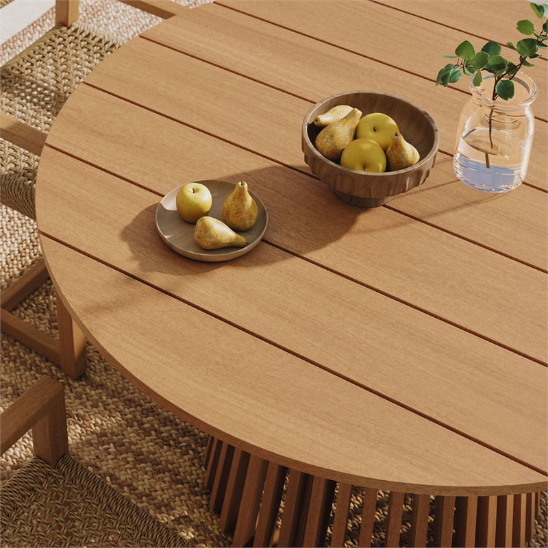 Rowe 5-Piece Outdoor Teak Wood Dining Set in Natural