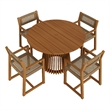 Reed 5-Piece Outdoor Teak Wood Dining Set in Natural