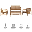 Hayden 4-Piece Outdoor Teak Wood Furniture Set in Natural