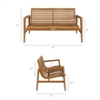Hayden 4-Piece Outdoor Teak Wood Furniture Set in Natural