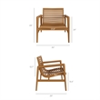 Hayden Outdoor Teak Wood Armchairs Set of 2 in Natural