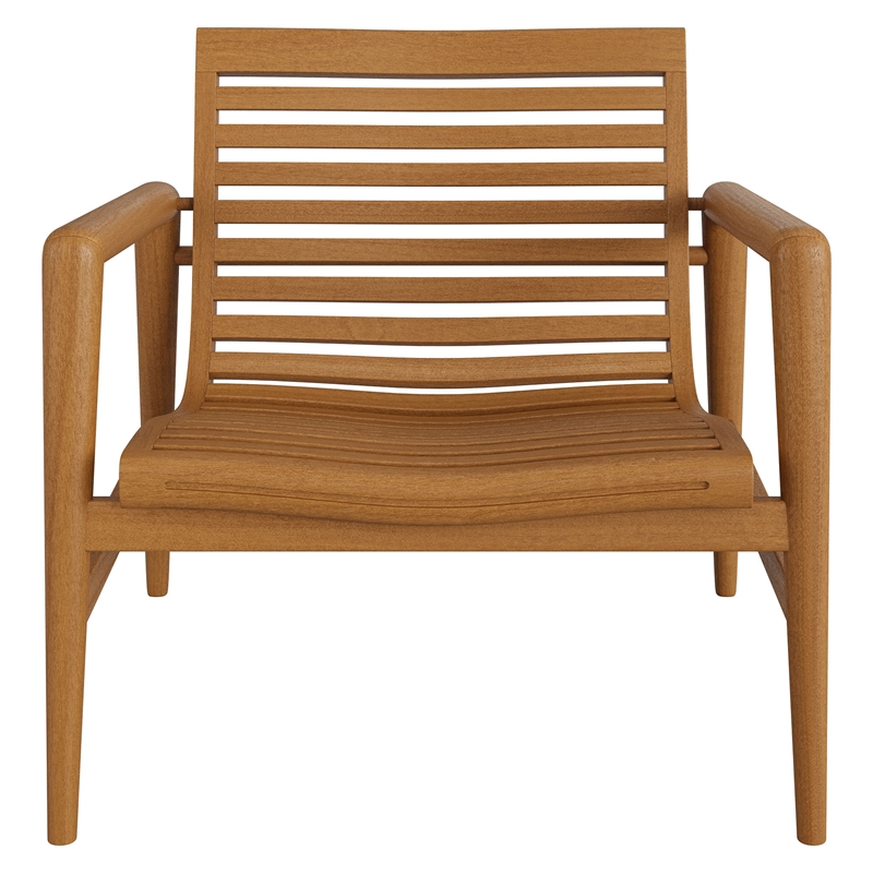 Hayden Outdoor Teak Wood Armchairs Set of 2 in Natural