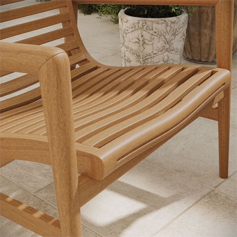 Hayden Outdoor Teak Wood Armchair in Natural