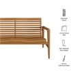 Hayden 56 Inch Outdoor Teak Wood Loveseat in Natural