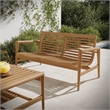 Hayden 56 Inch Outdoor Teak Wood Loveseat in Natural