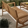 Hayden 56 Inch Outdoor Teak Wood Loveseat in Natural