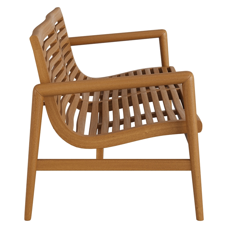Hayden 56 Inch Outdoor Teak Wood Loveseat in Natural