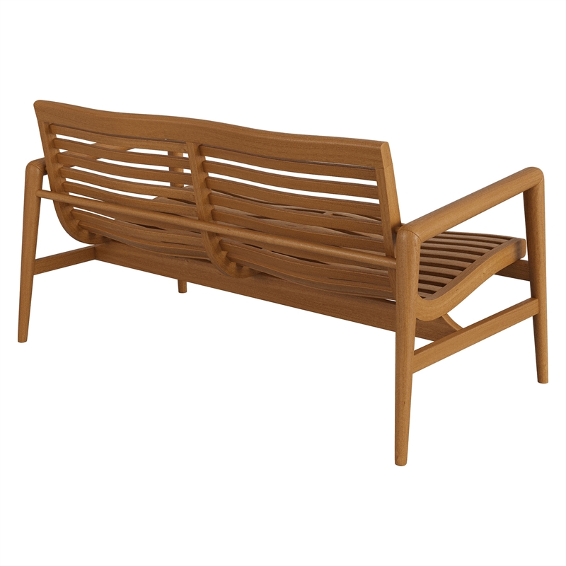 Hayden 56 Inch Outdoor Teak Wood Loveseat in Natural