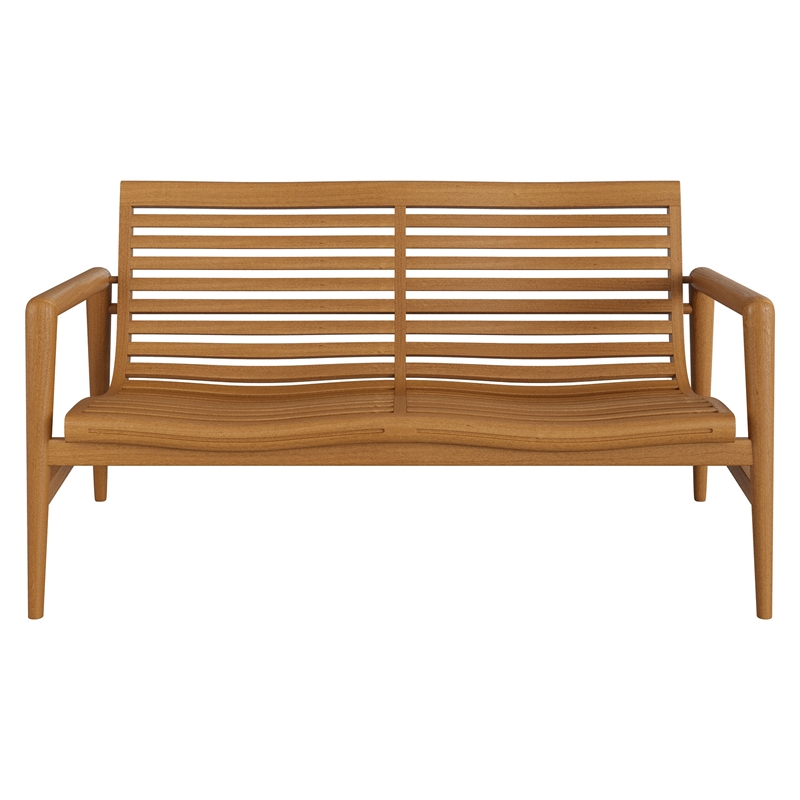 Hayden 56 Inch Outdoor Teak Wood Loveseat in Natural