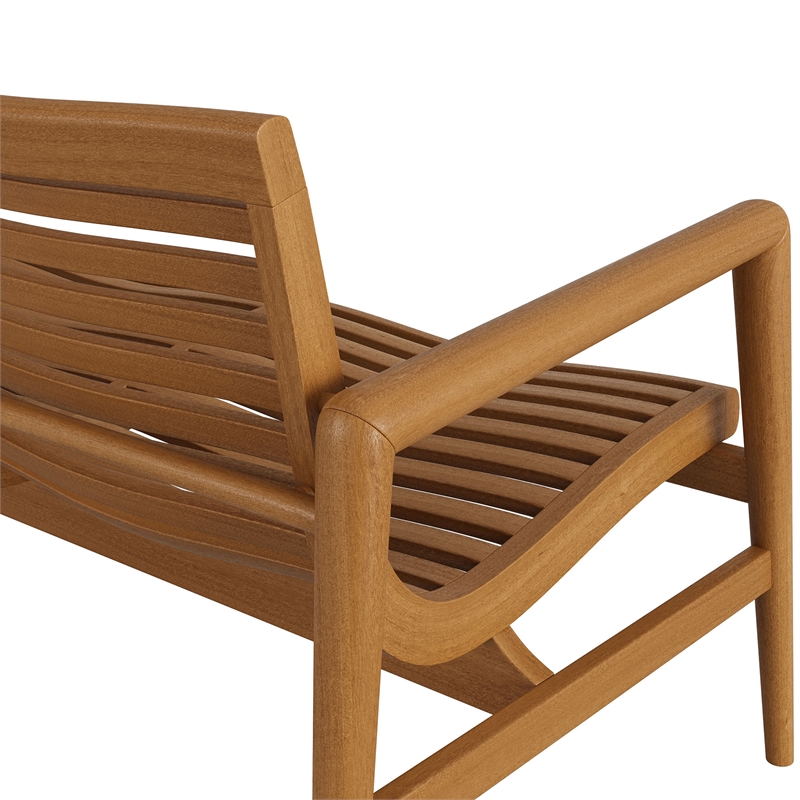 Hayden 56 Inch Outdoor Teak Wood Loveseat in Natural