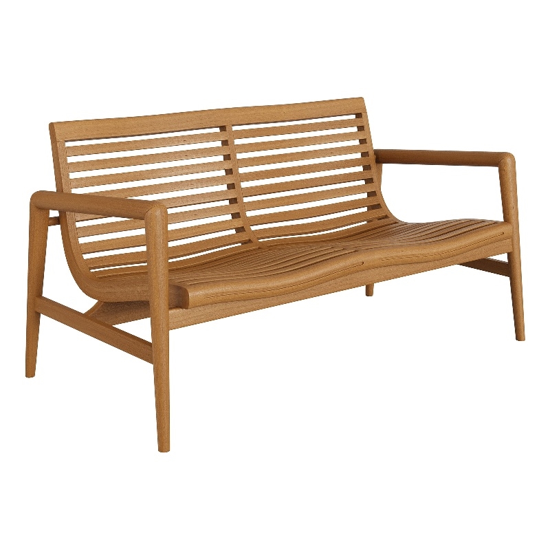 Hayden 56 Inch Outdoor Teak Wood Loveseat in Natural