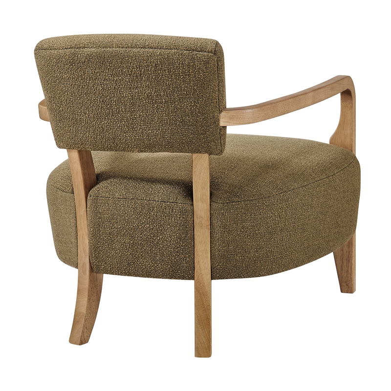 Zinnia Linen Blend Accent Chair in Olive