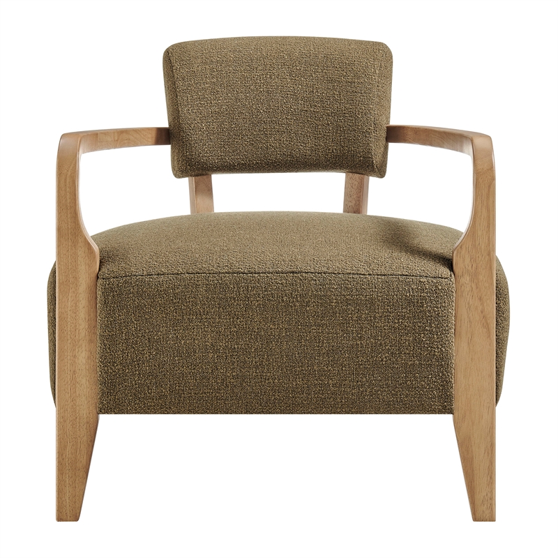 Zinnia Linen Blend Accent Chair in Olive