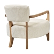 Zinnia Linen Blend Accent Chair in Ivory
