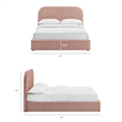 Keynote Full Fabric Upholstered Storage Platform Bed in Blush