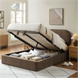 Keynote Full Fabric Upholstered Storage Platform Bed in Mocha