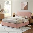 Keynote King Fabric Upholstered Storage Platform Bed in Blush