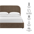 Keynote King Fabric Upholstered Storage Platform Bed in Mocha