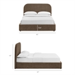 Keynote King Fabric Upholstered Storage Platform Bed in Mocha
