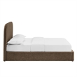 Keynote King Fabric Upholstered Storage Platform Bed in Mocha